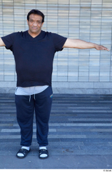 Whole Body Man T poses White Sports Overweight Standing Street photo references